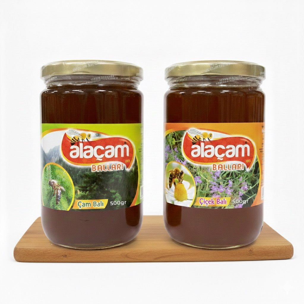 Alaçam Balları Fırsat Paketi (Çam ve Çiçek Balı 500gr) (2x)